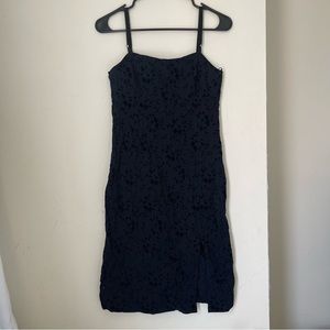River island black dress with floral flocking
